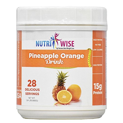 NutriWise - High Protein Diet Drink | Pineapple Orange Canister | Low Calorie, Low Fat, Low Sugar ( 28 Serv)