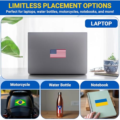 Image of Vinyl Flag Stickers, Car Decals, Waterproof Indoor Outdoor, Laptop Stickers, Car Bumper, Flag, 5 x 3 Inches, Set of 3 (3, United Kingdom Flag)