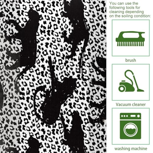Alfombrillas de cocina lavables y alfombras absorbentes para pasillo con siluetas de leopardo 5