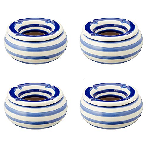 Cepewa Sturmaschenbecher Maritim Terrasse Balkon Wohnung Aschenbecher (4 x Sturmaschenbecher maritim)