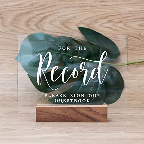 For The Record Sign With Wood Stand