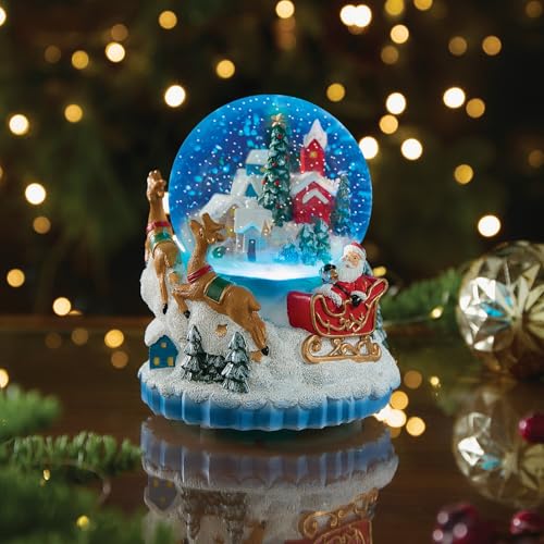 Coopers of Stortford - Musical LED Snowglobe - Hand-Painted Christmas Scene with Automatic Snow Effect, 8 Melodies & Battery Operation