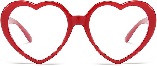 JOVAKIT Lentes de luz azul con forma de corazĂłn para mujer, estilo vintage, con marco de corazĂłn rojo, para prevenir el dolor de cabeza JOVAKIT Lentes de luz azul con forma de corazĂłn para mujer, estilo vintage, con marco de corazĂłn rojo, para prevenir el dolor de cabeza