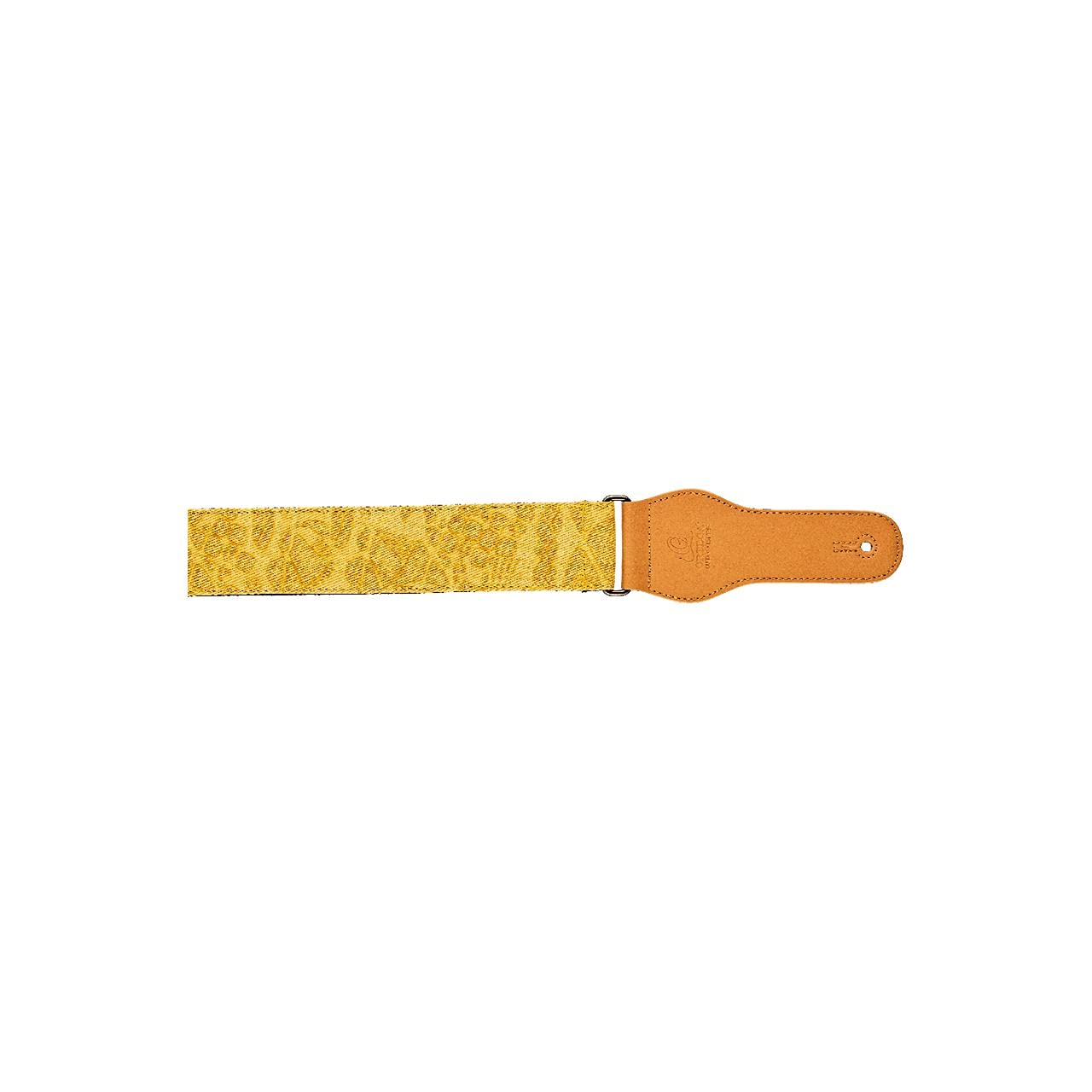 Ortega Guitars Adjustable Guitar Strap - Acoustic Guitar / Bass, Electric Guitar / Bass - Spring Series - Cotton, Yellow (OCS-330)
