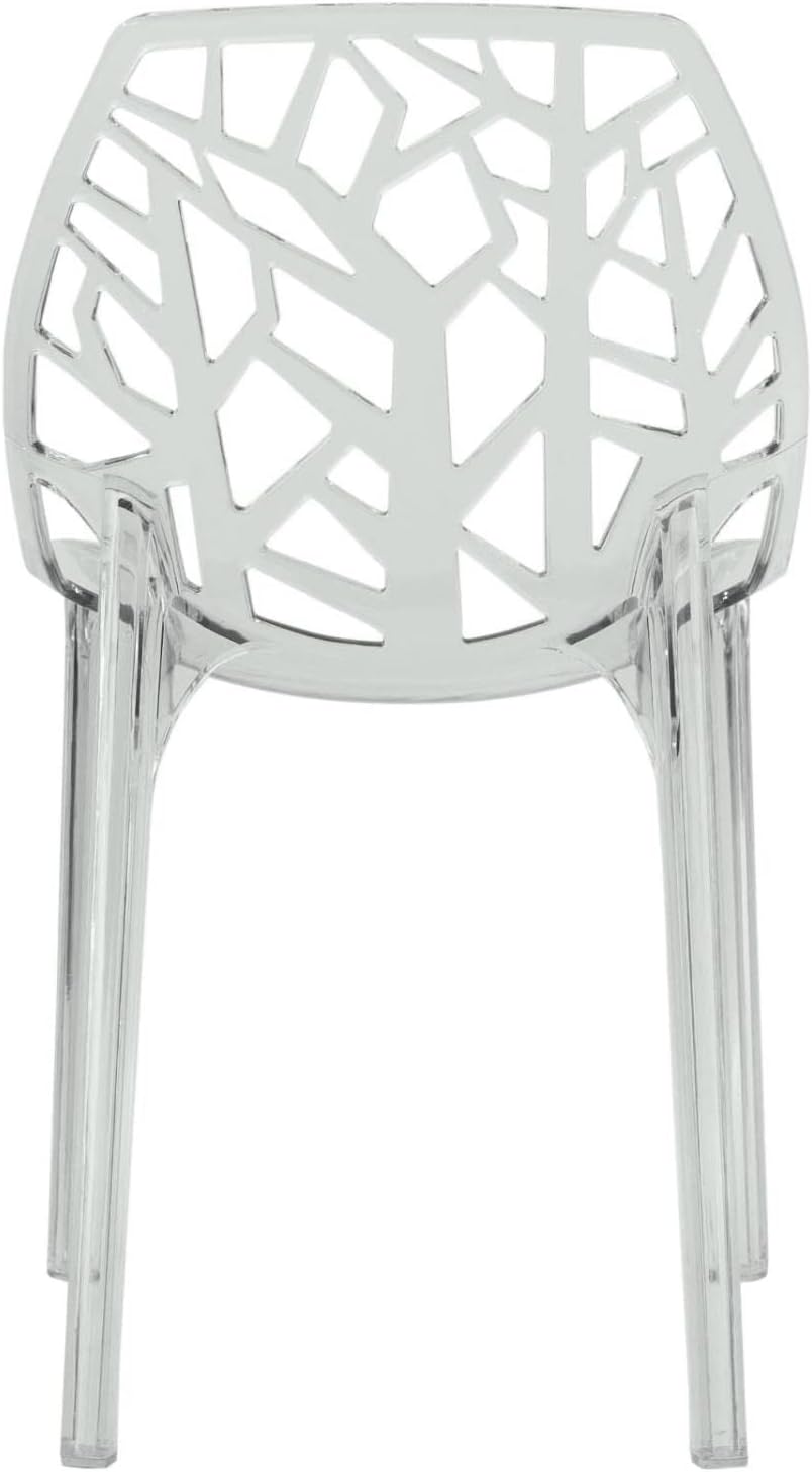 Clear Polycarbonate Cut-Out Design Dining Chair