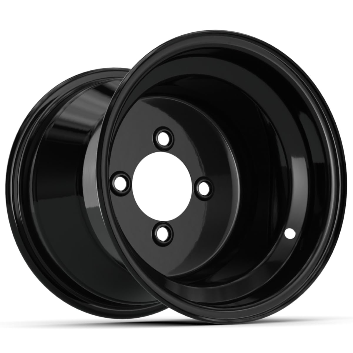 GTW Matte Black Steel Golf Cart Wheel | 10x8 | 3:5 Offset | 4x101.6mm Bolt Pattern