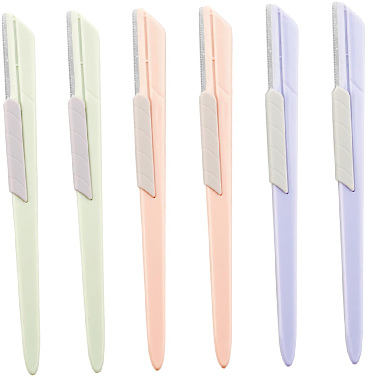 minkissy 6 pcs Eyebrow Trimmer Portable Facial Hair Shaver with Sliding Cover for Easy Eyebrow Grooming for