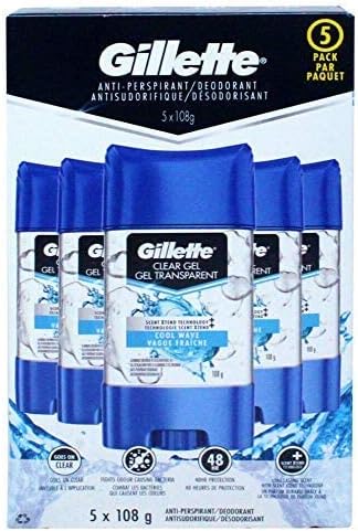 Gillette Endurance Clear Gel Deodorant, Cool Wave (3.8 oz., 5 pk.)ES
