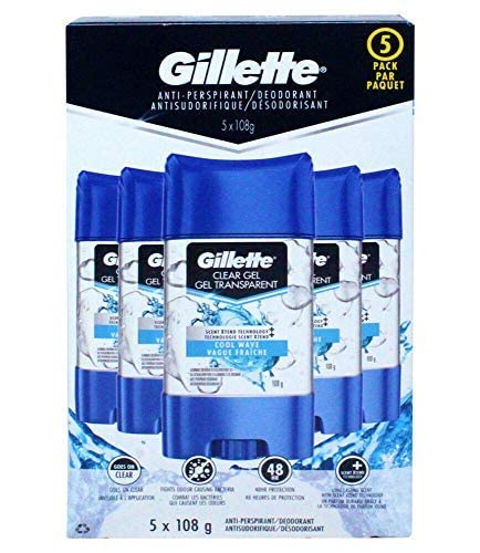 Gillette Endurance Clear Gel Deodorant, Cool Wave (3.8 Oz., 5 Pk.)Es #TOP1