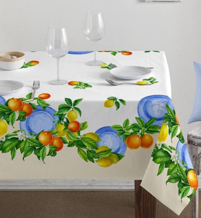 Lara Morada - Nappe De Table De Noël, Couvre-table, En Tissu Gobelin En Coton Avec Imprimés Placés Et Inserts Dorés