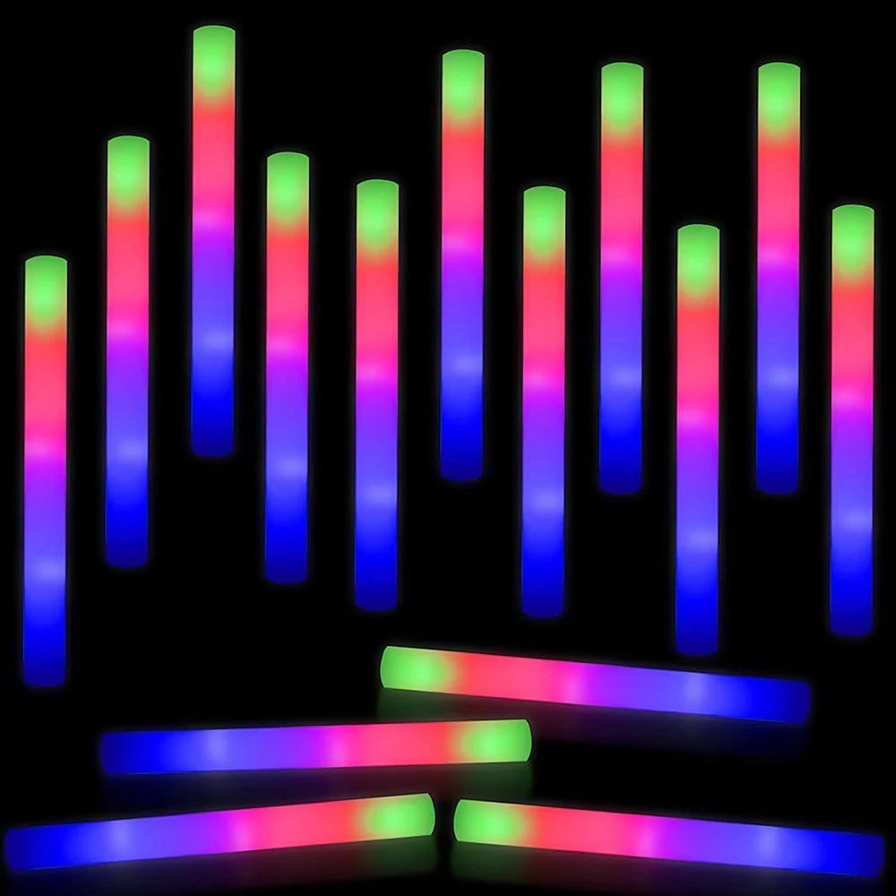 Bastoncini Luminosi In Schiuma,Multicolore Bastoni Luminosi 3 Blink Mode Led Light Sticks Bastoni Luminosi Per Halloween, Natale, Matrimonio, Compleanno di Compleanno (56pcs)