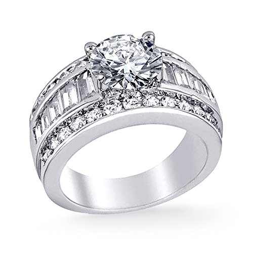 Samie Collection Rhodium Plated 4.43ctw Enchant Vintage 3-Raw Wedding Ring3