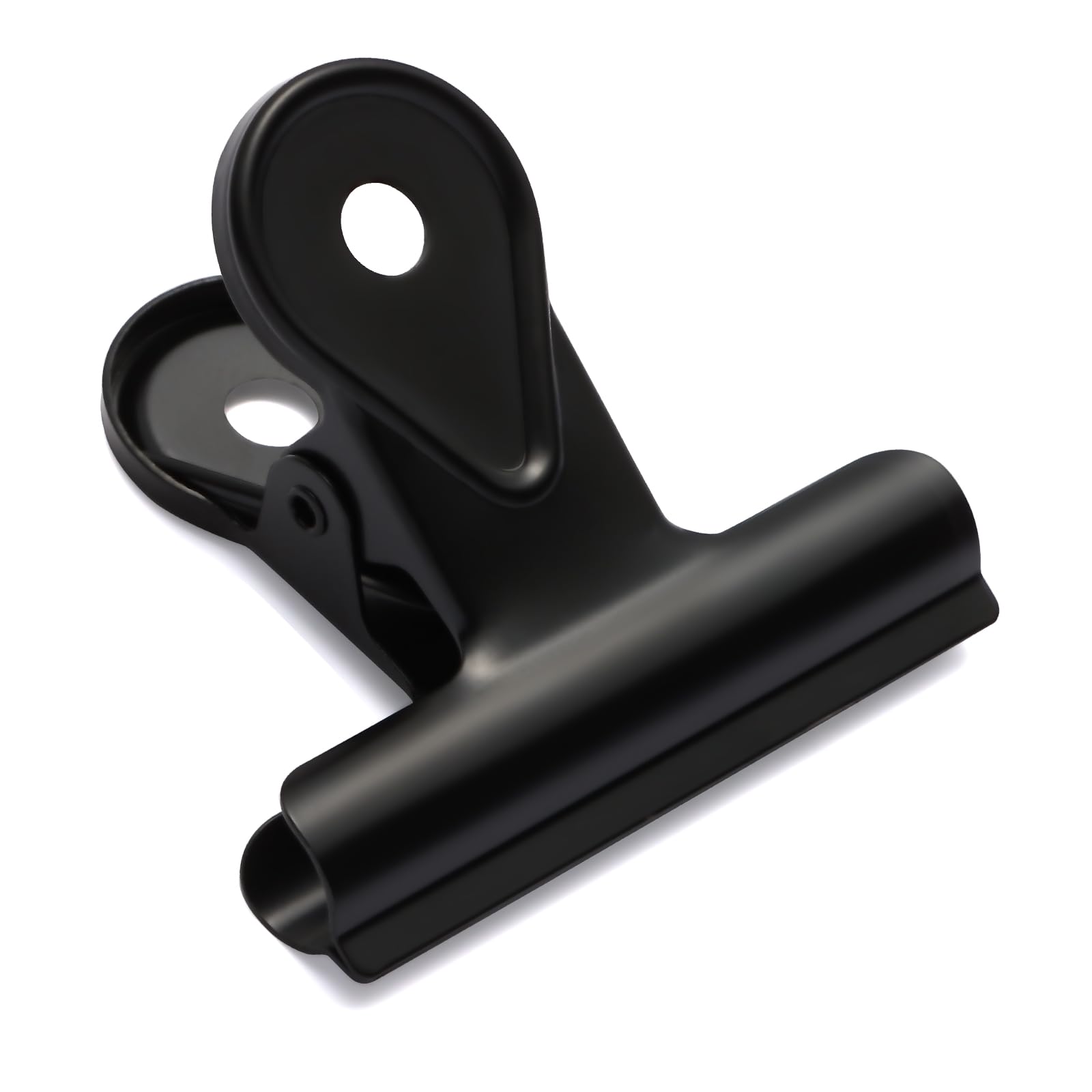 SIAMESE Bulldog Clips, 4 Pcs Binder Clips for Office & Kitchen, Multi-Purpose Binder and Food Bag Clamps for Sealing, Storage, Hanging (Black)