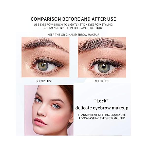 DAGEDA-Clear-Eyebrow-Setting-Gel-2-Pack-Brow-Fix-Gel-Waterproof-And-Sweat-Proof-Eyebrow-Repair-Liquid-Brows-Styling-Beauty-Salon-Home-Use-Makeup-181oz DAGEDA Clear Eyebrow Setting Gel, 2 Pack Brow Fix Gel, Waterproof And Sweat-Proof Eyebrow Repair Liquid Brows Styling Beauty Salon Home Use Makeup, 1.81oz