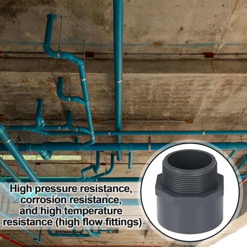 Image of 4 Pcs 2 Inch PVC Pipe Fitting Male Adapter Schedule 80 Socket x Npt Compatible with 836 Series Heavy Duty Industrial Grade Corrosion Resistant Plumbing Irrigation Connector for Water