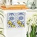 Artoid Mode Blue Lemon Porcelain Summer Kitchen Towels Dish Towels, 18x26 Inch Farmhouse Decoration Cleaning Set of 2
