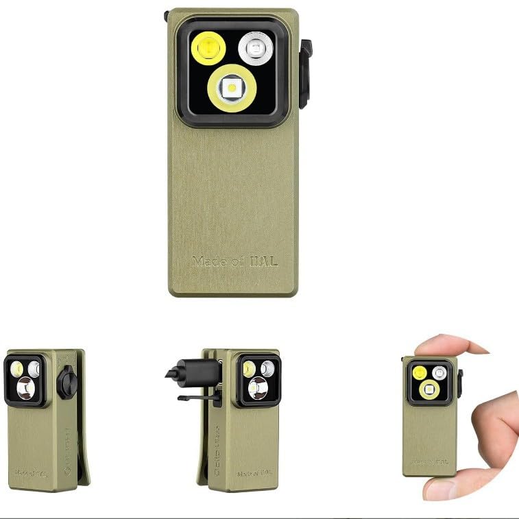 Oclip Pro latarka z klipsem, 3 tryby świecenia, reflektor 500 lumenów, reflektor 120 m, sygnał czerwonego światła, funkcja blokowania i odblokowywania