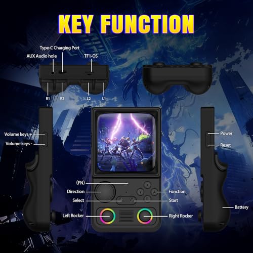 Image of R36TMAX Upgraded Retro Handheld Game Console with 4000mAh Battery, 4.0'' IPS Screen, Retro Gaming Console with Portable Case, Supports WiFi Networked Fighting and OTG (128GB Black)