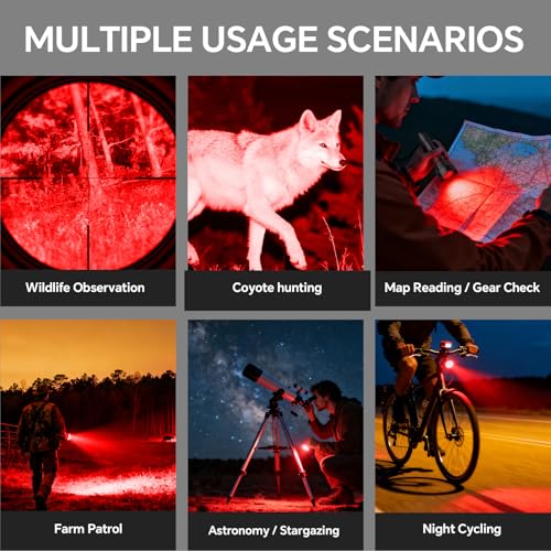 Image of KL52 MAX Zoomable Long Range Red Light Flashlight for Night Hunting
