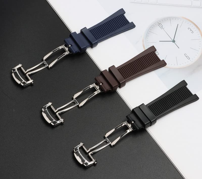 Bracelet montre silicone 25mm finition mate et boucle pliante premium - 6