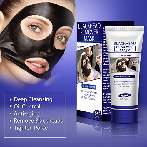KAV PLUS Blackhead Remover Black Mask From Bea Luz, Purifying peel off mask with Activated Charcoal Deep Pore Cleanse for Acne, Oil Control Peel-Off Mask 60g (2.11oz)