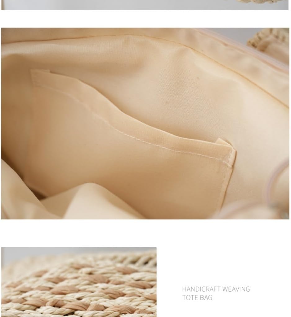 CZWHYYN] ストローバッグ 編み込みストローショルダーバッグ 万能裏地付き 中空ウェーブリップル 夏用ビーチバッグ 女性用 CZWHYYN]  ストローバッグ ストローバッグ レディース 夏用ショルダーバッグ ビーチバッグ 中空編みバッグ ポータブルラタン 【楽天市場】カゴ ...