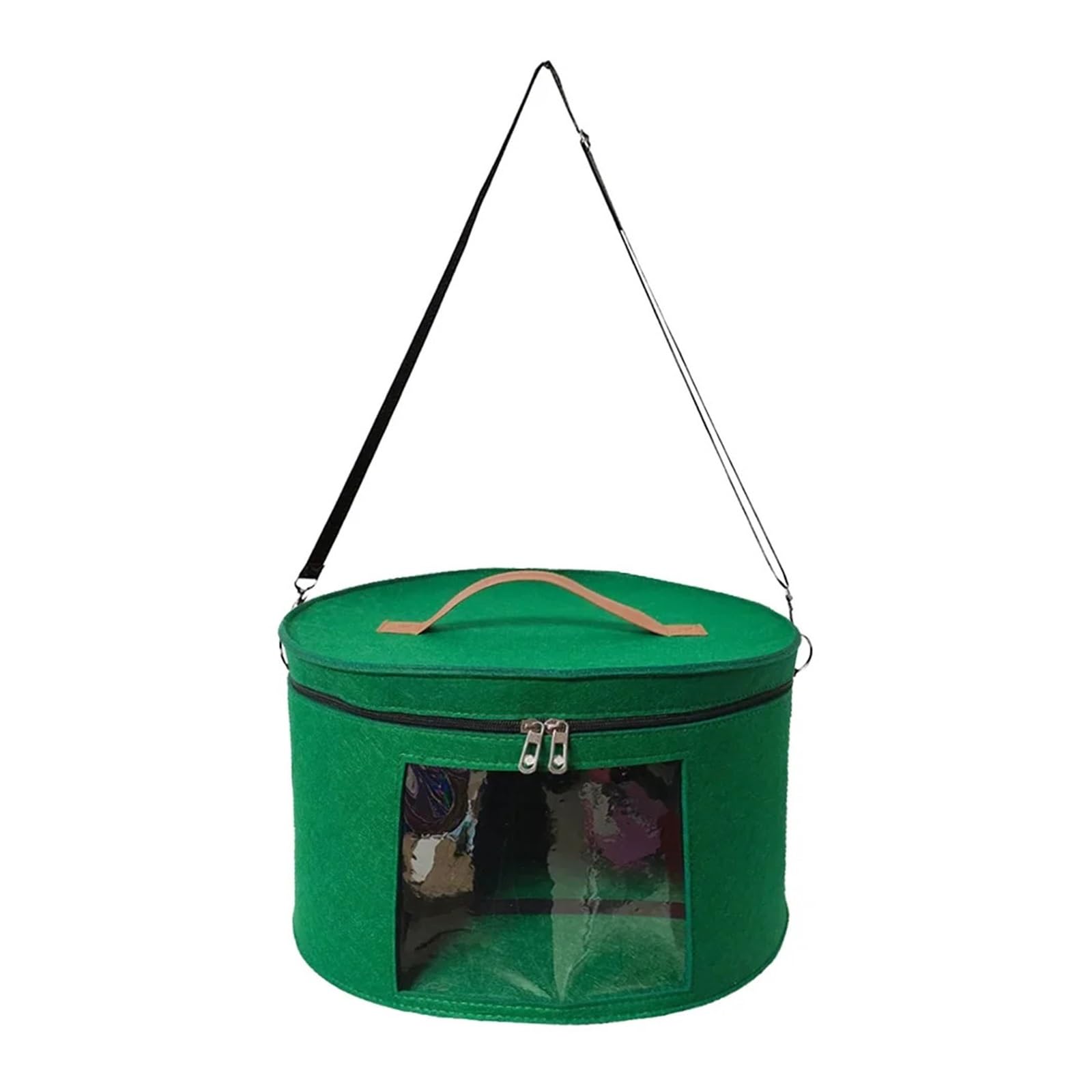 Scatola per cappelli da cowboy Scatola portaoggetti for cappelli | Custodia pieghevole con manico e tracolla rotonda da cowboy for viaggi e armadio(Green)