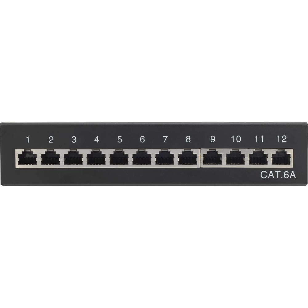 Renkforce 12 Port Netzwerk-Patchbox CAT 6a 1 HE Bestückt
