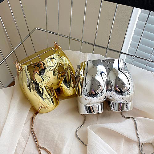 Zenosy Female Butt Shaped Evening Bags Metal Clutch For Women Formal Party Shoulder Bag Crossbody Purse #TOP3