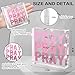 Pink Inspirational Decor Pray Over It Bible Verse Wall Art Christian Gifts for Women, 4x 4 Inches Office Desk Accessories Decor Sign, Pink Dorm Room Decoration for Women - Pray on it Pray through it