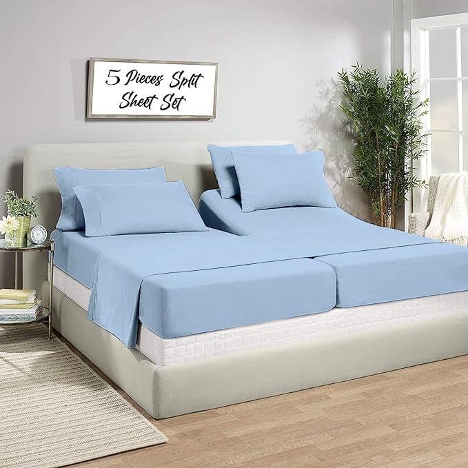 Split Queen Sheets 5 Piece Adjustable Split Queen Sheets Sleep Number Bed 1800