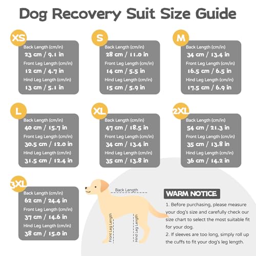 Image of BRKURLEG 4-Leg Dog Recovery Suit, Anti-Licking Surgical Onesie, Grey XL
