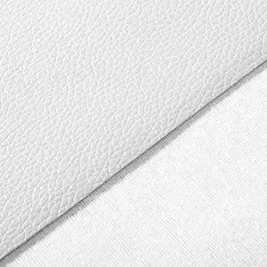 SOF Fabrics Upholstery Rexine Fabric/Artificial Leather Sheet - 140 cms Width - PU Mix, Matte Finish - 1 Meter Multiple White