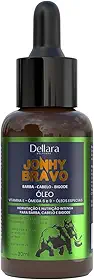 DELLARA Óleo Jonhy Bravo 30ml para Hidratação Intensa de Cabelo, Barba e Pele