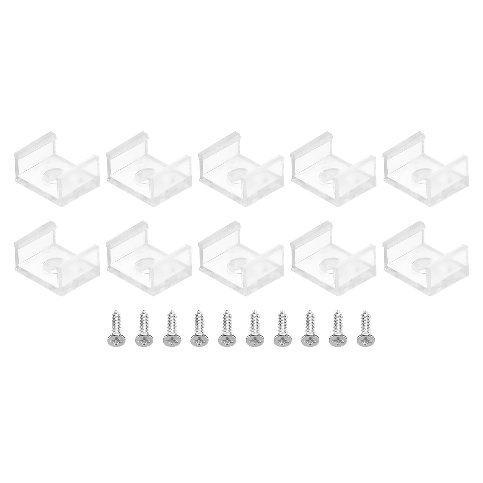 TOP-VIGOR 40Pcs LED Strip Light Clips, Waterproof Mounting Bracket Fixing Clips Plastic Clamp Holders with Screws
