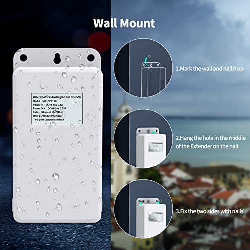 Image of Gigabit Outdoor Waterproof PoE Extender, NICGIGA 2 Port PoE Repeater 100 Meters(328 ft), IEEE 802.3af /at Power Over Ethernet PoE Splitter , Supplies 15.4w PoE or 30w PoE+
