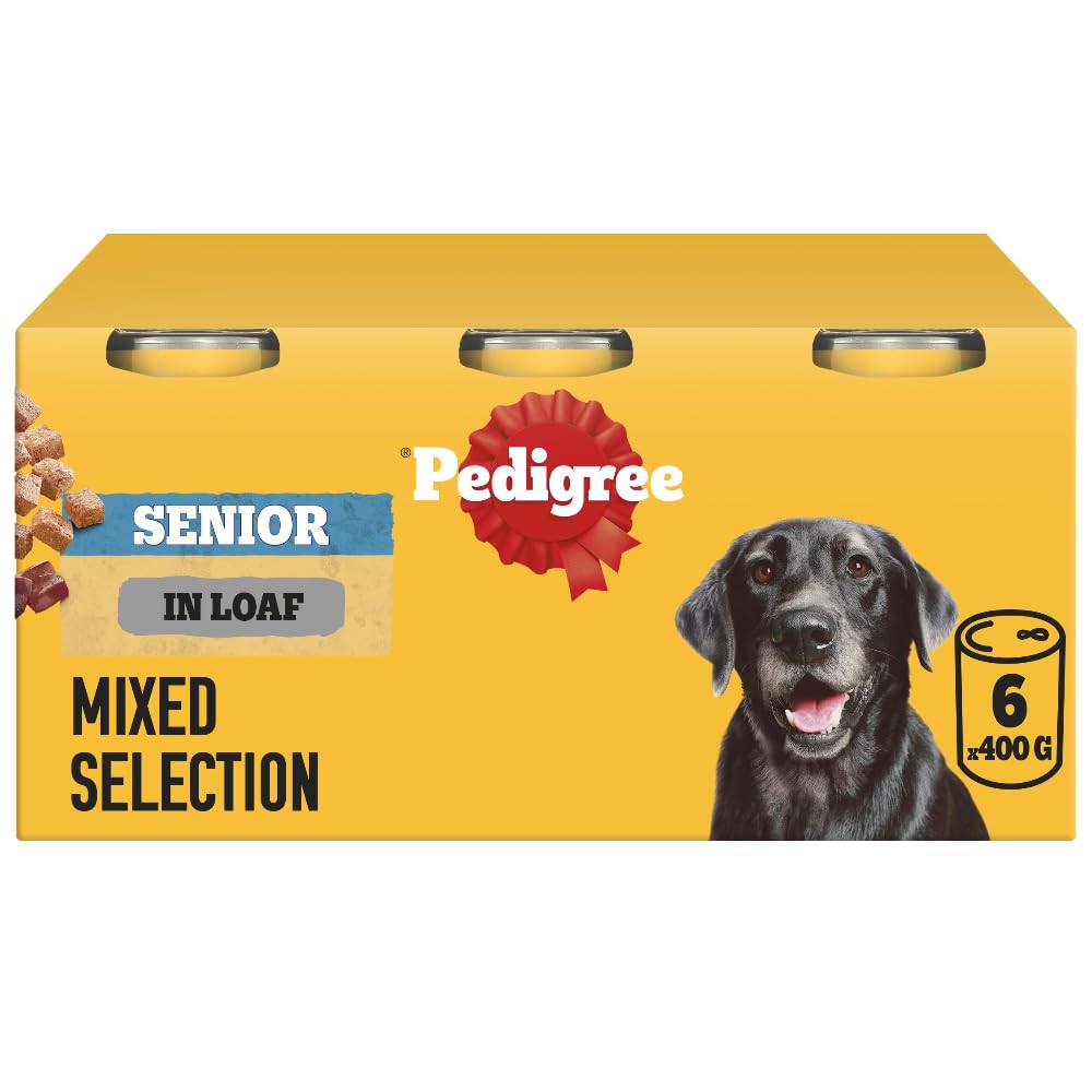 Pedigree - Wet Dog Food - for Senior Dogs - Mixed Selection in Loaf - 6 x 400 g