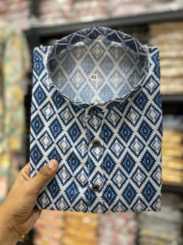 Image of FOXDX Men's Traditional Cotton Floral Printed Only Kurta