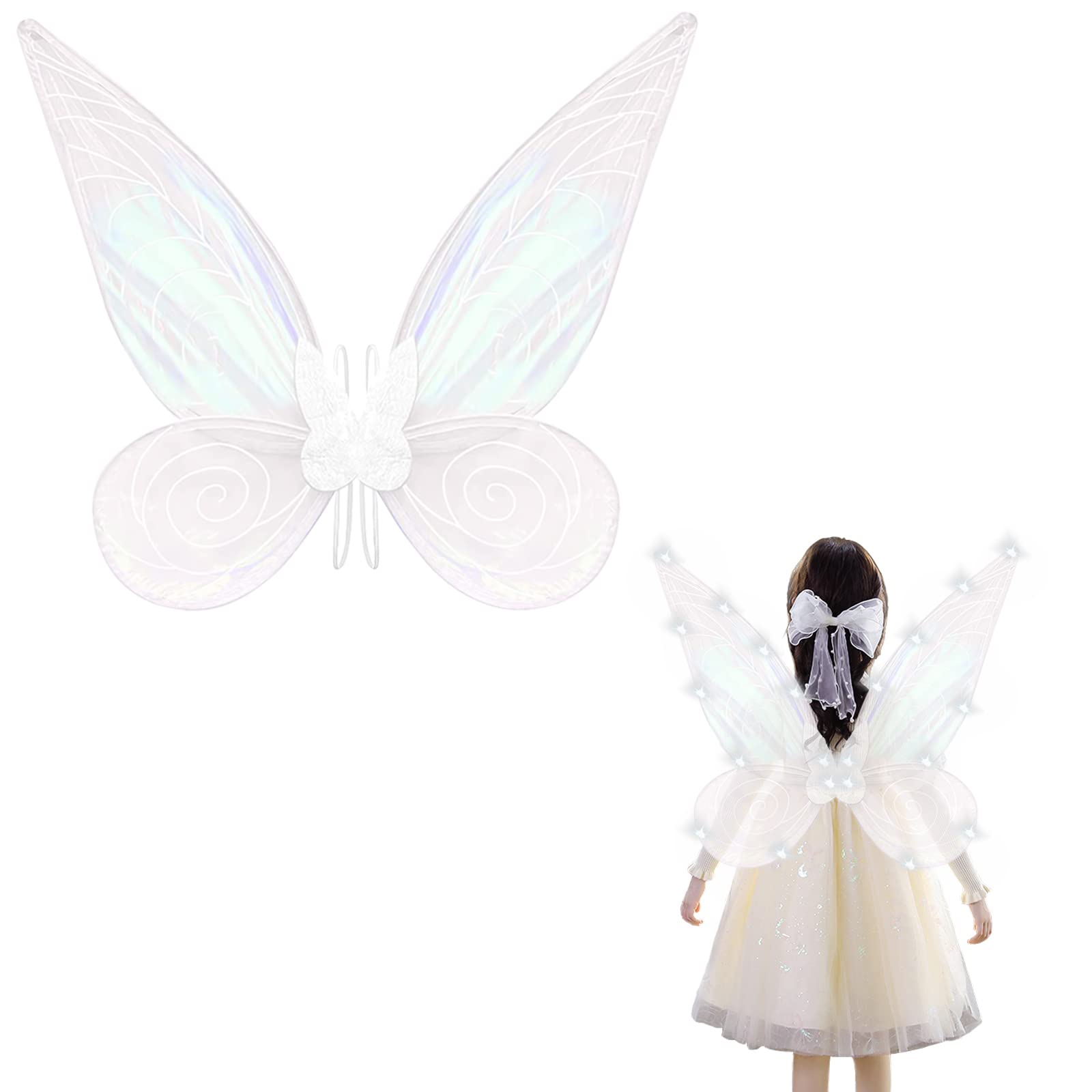 Costume D'Ailes De Fée Enfant Avec Oreilles D'Elfe Et Baguette Magique - Set Déguisement Princesse, Papillon | Pour Carnaval, Halloween, Fêtes