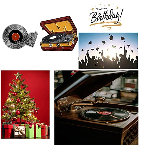 Image of Gzrlyf 2Pcs Vinyl Record Pins Suitcase Record Player Enamel Brooch Vinyl Lover Gifts for Collectors DJ Gifts Retro Music Gift