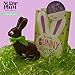 Large Solid Chocolate Easter Bunny - 1/2 lb (8 oz) Hand Made Chocolate Bunny, Easter Candy is Great Easter Basket Stuffer for Kids, Adults, Gift Wrapped with Bow, Milk Chocolate