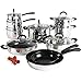 Produktbild ProCook Gourmet Steel Kochgeschirr Set - 10-teilig - mit Deckel - Induktion - Topfset - Edelstahl - mit Abgießdeckel aus Glas und Schüttrand - Stay-Cool-Griffe - Kochgeschirr