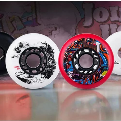 Roues en ligne dureté 90A haute résistance extérieure 80mm blanches
