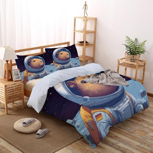 Housse de Couette 3D Combinaison Spatiale Animal d'Inde Parure Microfibre - 8