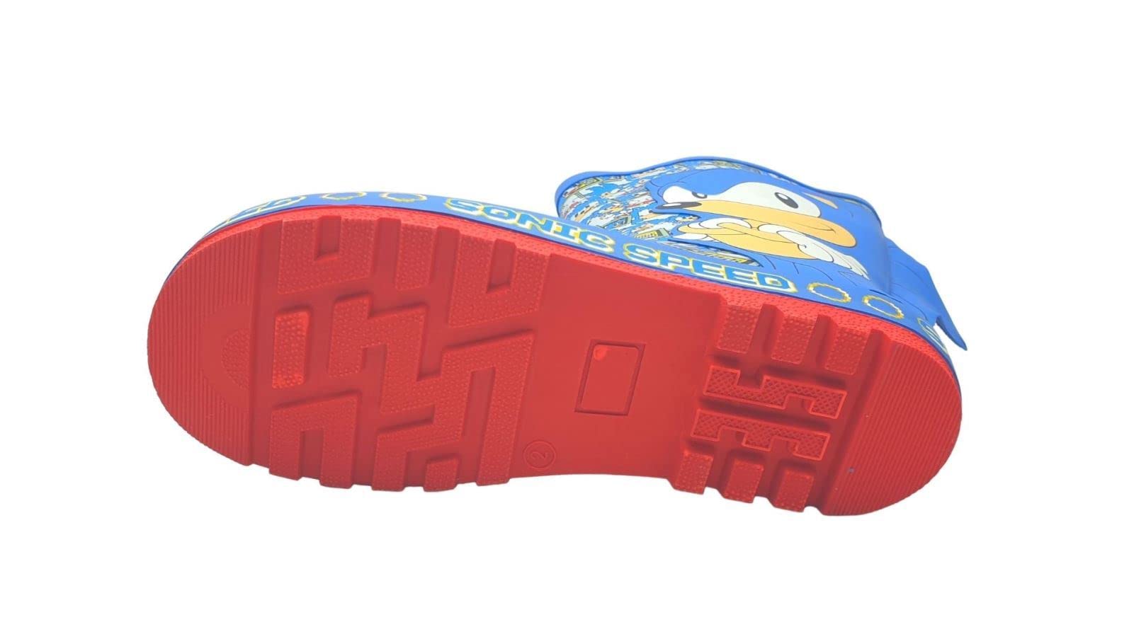 Sonic The Hedgehog Botas de lluvia de goma azul para niños