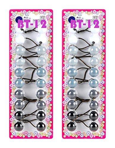 Tara Girls Twinbead Multi Cute Design Ponytail Elastics Pack of 2 Selection (BT12)