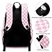 Dezcrab Checkered Kids Backpack for Girls, Teens School Bags Bookbags Set with Lunch Bag Pencil Case (Pink)