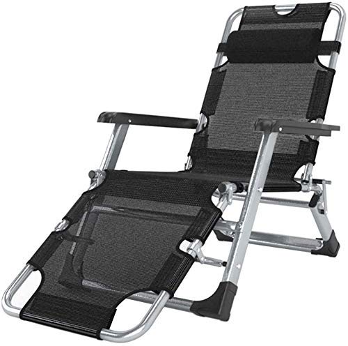 Transat de jardin pliable inclinable noir fauteuil de relaxation ergonomique