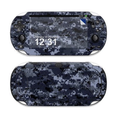 Digital Navy Camo Design Protective Decal Skin Sticker (High Gloss Coating) for Sony Playstation PS Vita Handheld by MyGift