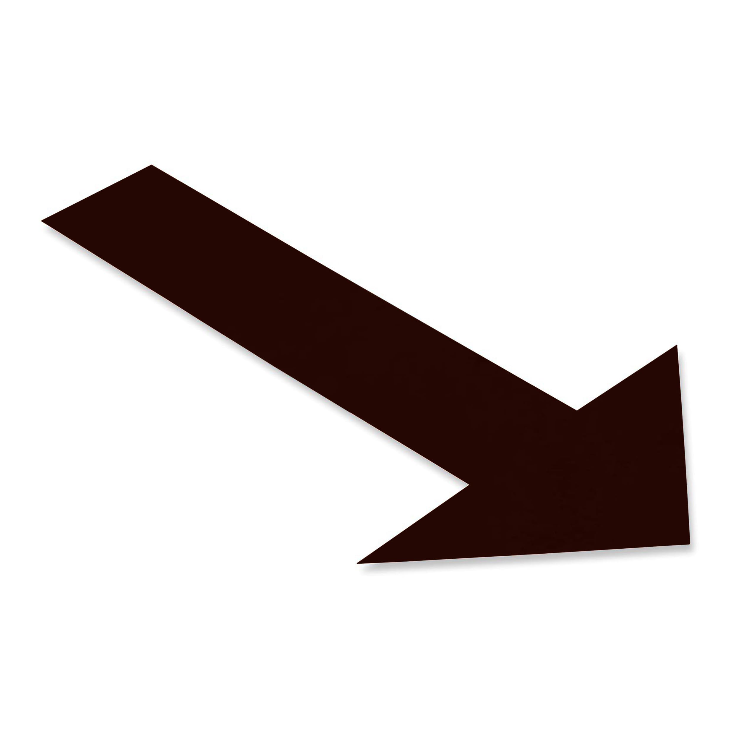 Mighty Line Solid Arrows Directional Sticker Sign Floor Marking Tape for Safety, Caution, Warning, Heavy-Duty, Peel and Stick, Adhesive, Industrial Quality, Black, 10" by 6", Pack of 50